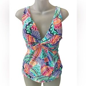 La Blanca Twist Knot Tankini Top (S2)
